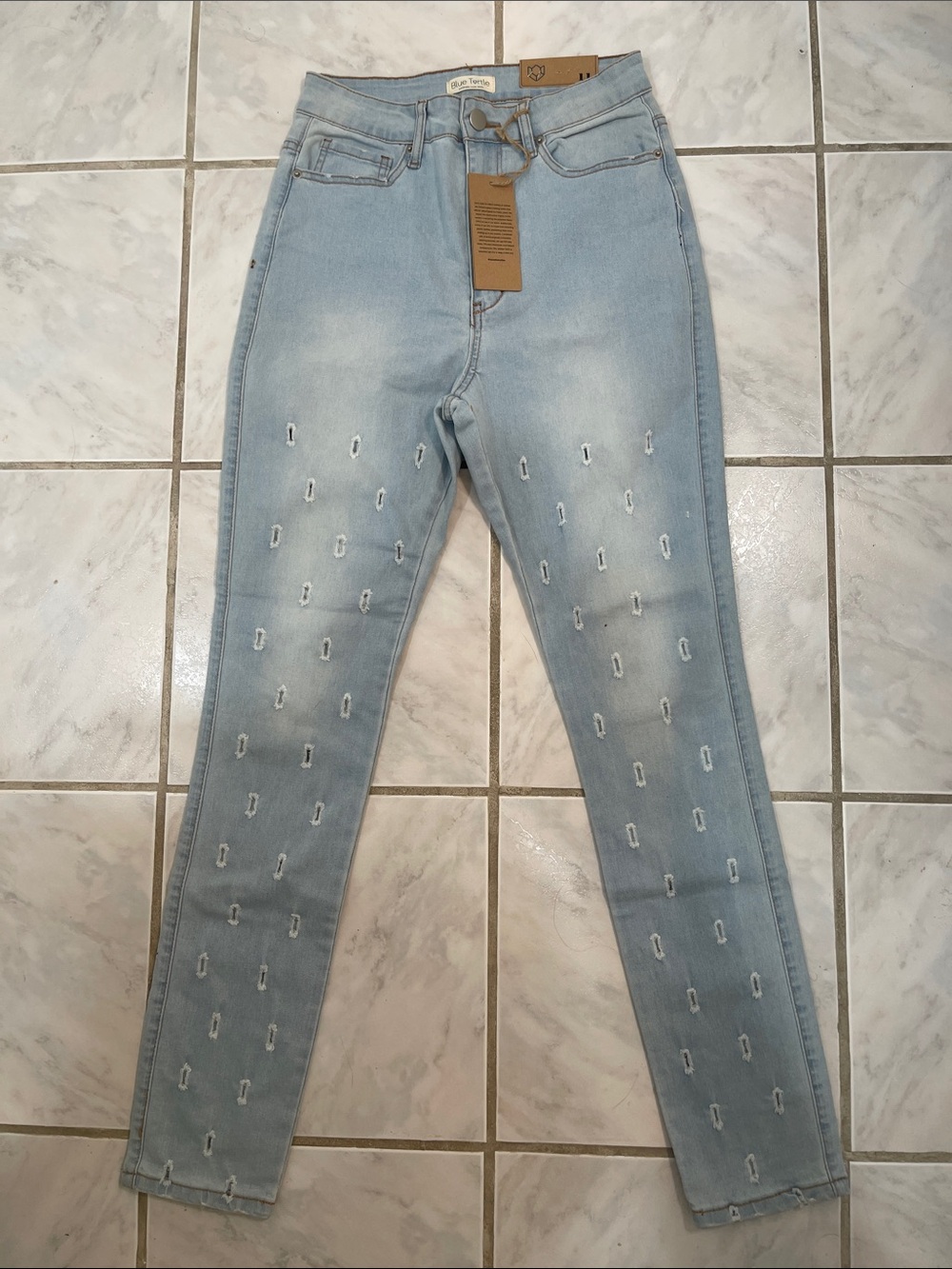 Blue Turtle Junior 11  Jeans Light Wash High Waist